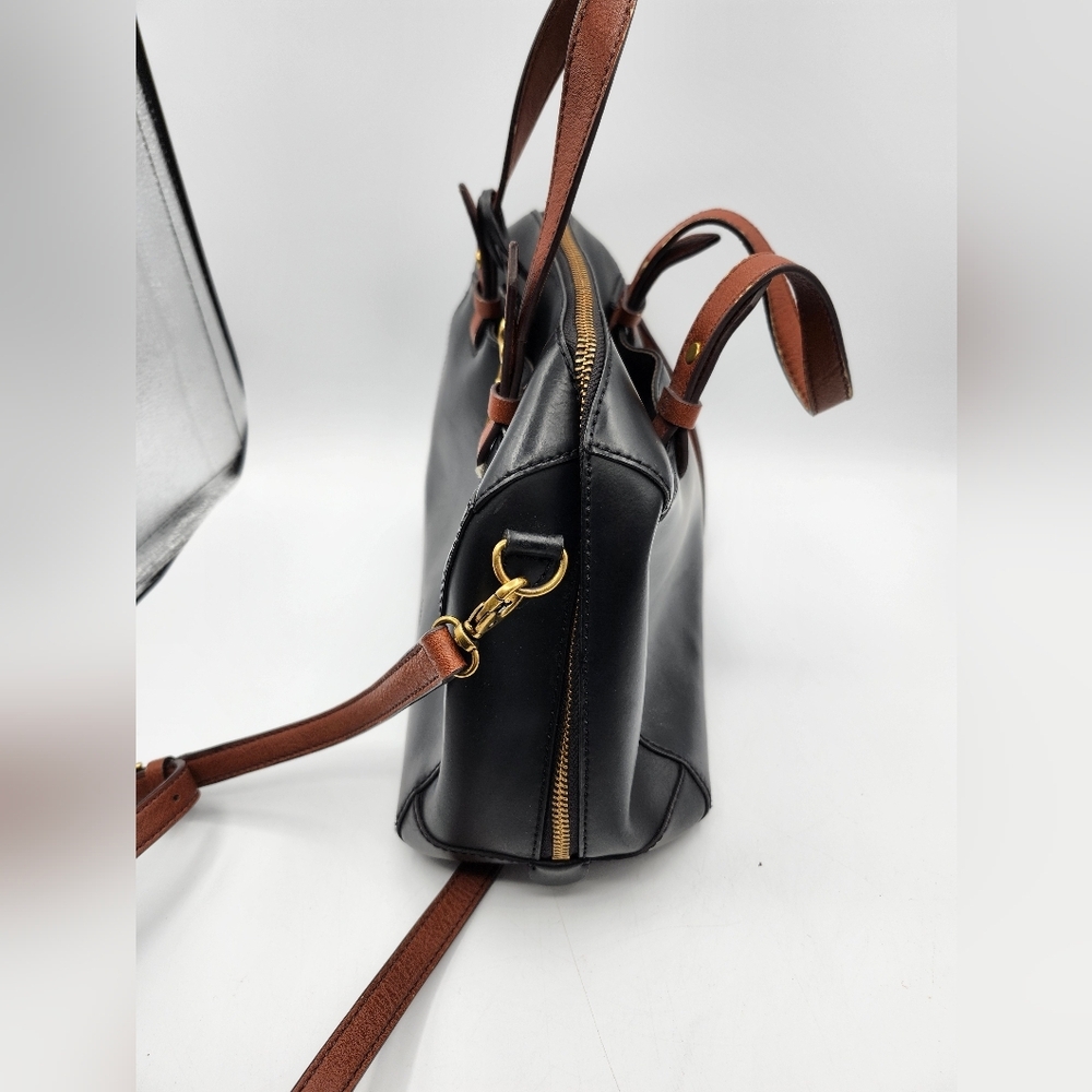 Fossil Rachel Black and Brown Satchel - Picture 2 of 11